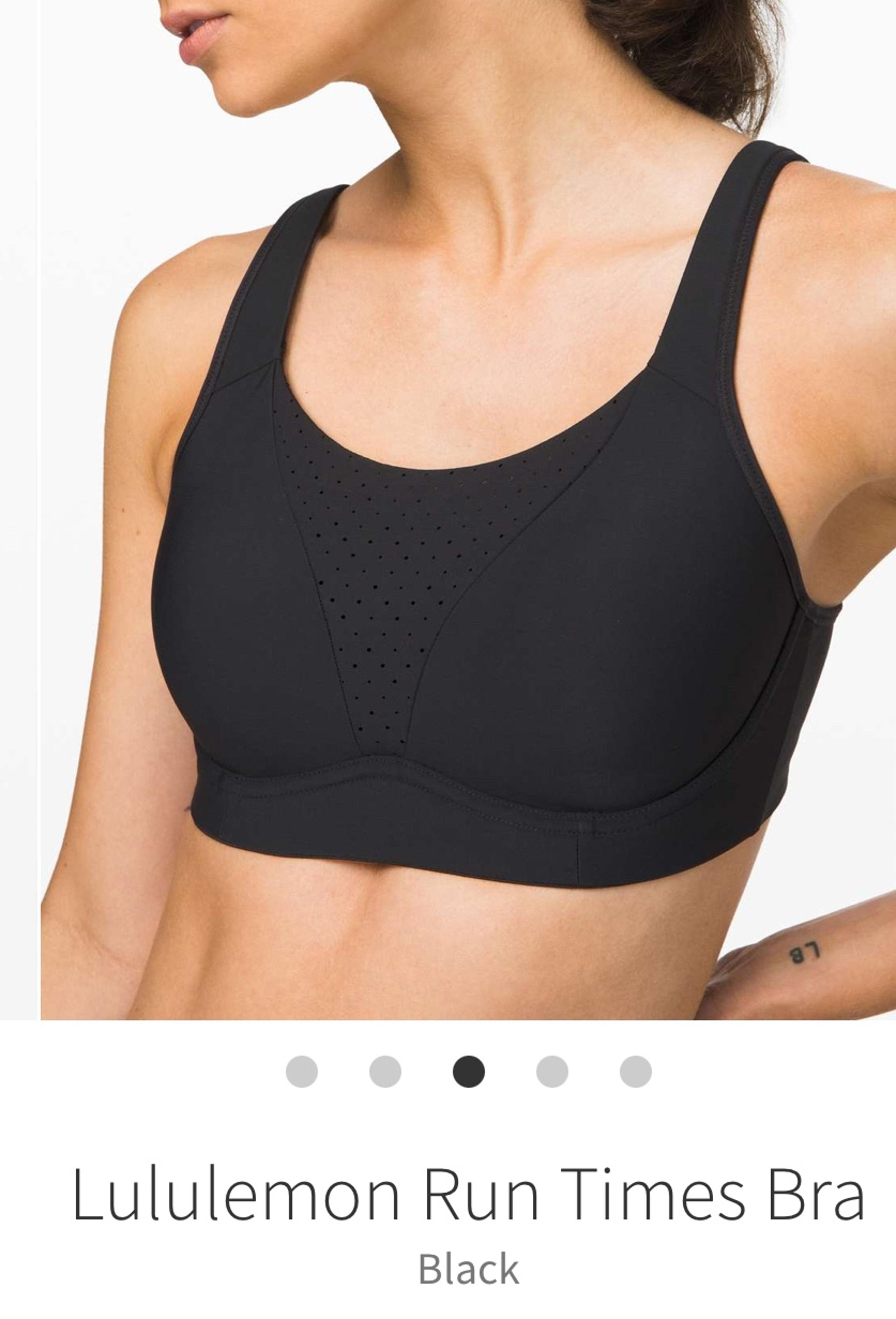 Lululemon Run Times Black Sports Bra Size 34C