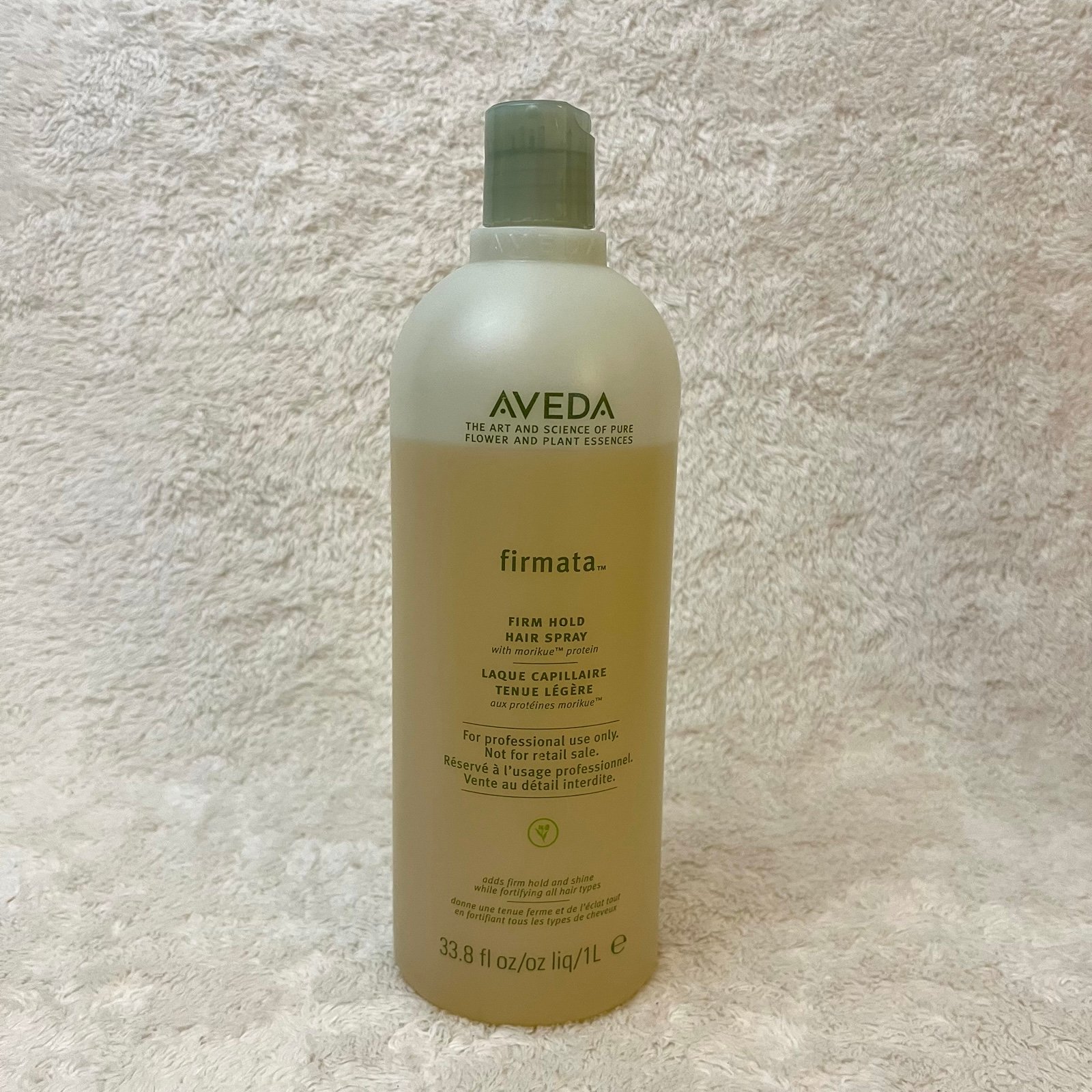Aveda Firmata Hair Spray 33.8 Oz/ 1 Liter Adds Firm Hold & Shine Refill 90% Full