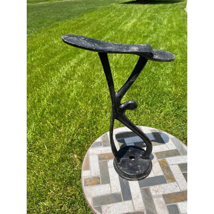 Antique Decorative Black Cast Iron Cobbler Shoe Stand & Form Mold Shoemaker Tool