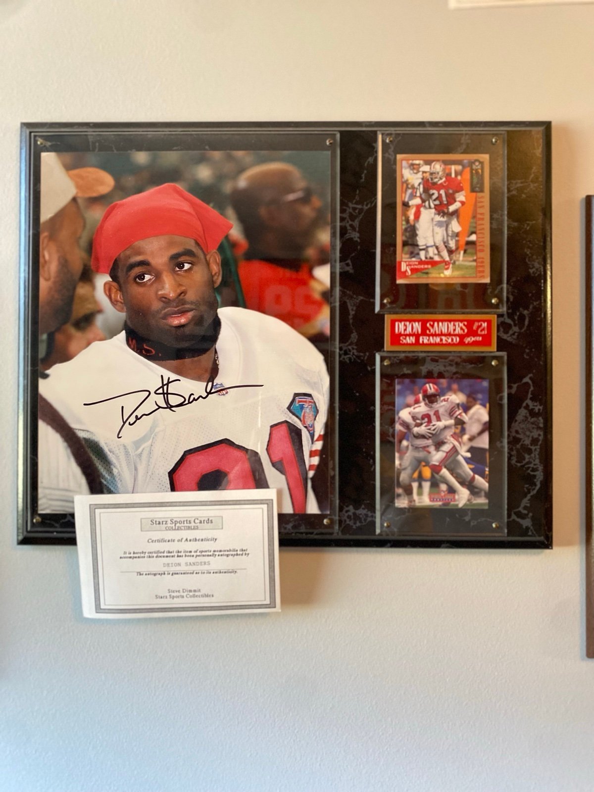 Deion Sanders Signed San Francisco 49ers Photo ***COA INCLUDED***