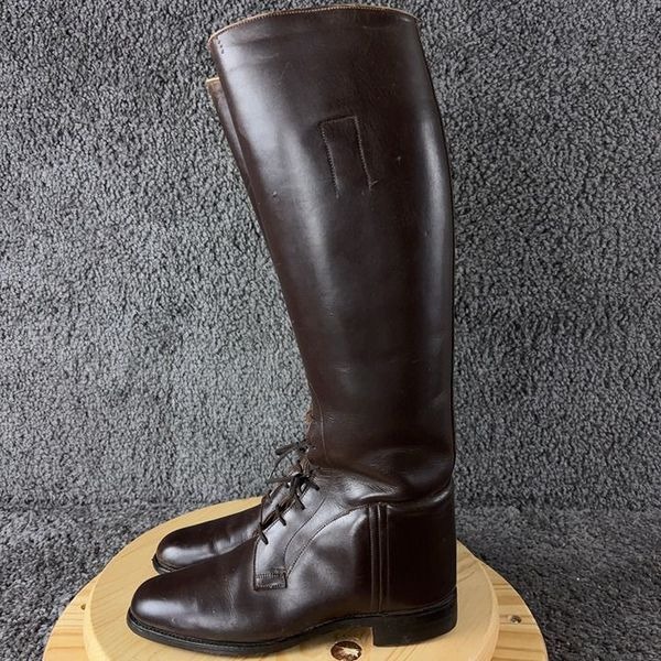 Vtg Marlborough Equestrian Riding Boots Women Sz 7 Brown Leather Made in England
