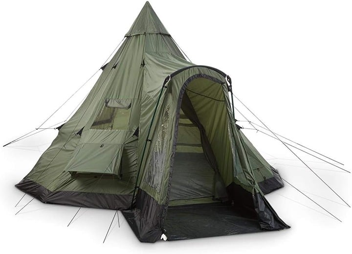 Deluxe Teepee Tent 14' x 14' for Adults Outdoor Camping 6-Person Instant