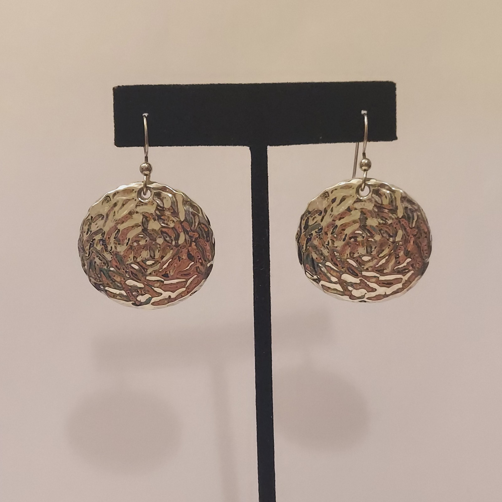 Simon Sebbag 925 Sterling Silver Electroform Round Dangle Earrings