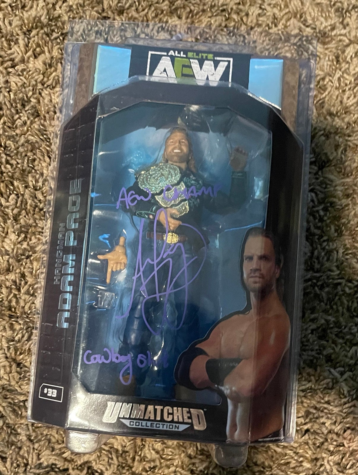 Aew Hangman Page Autograph Figure (Inscription)