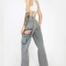 High Rise Baggy Boyfriend Jeans With Chain Detail