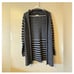 Cocogio Made In Italy Wool Alpaca Blend Navy Gray Striped Cardigan - Medium