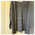 Cocogio Made In Italy Wool Alpaca Blend Navy Gray Striped Cardigan - Medium