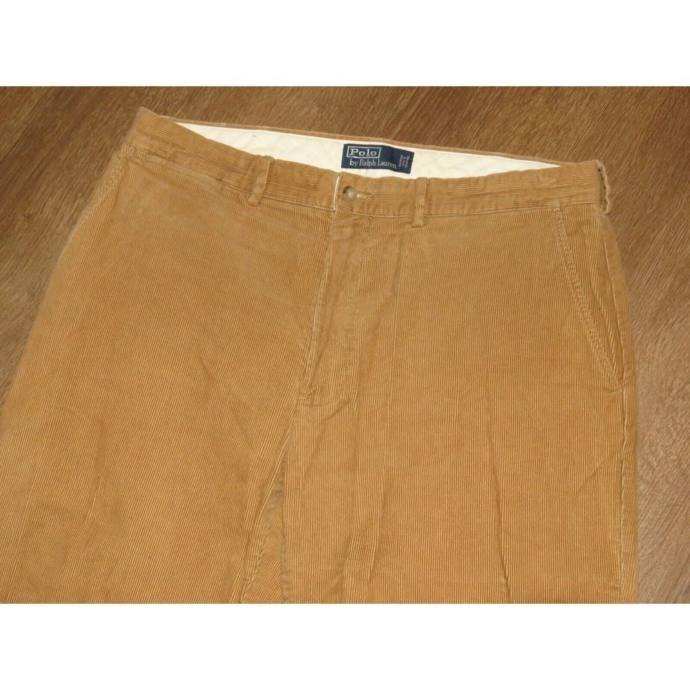 Men's Vintage Polo Ralph Lauren Brown Corduroy Straight Leg Pants 34 X 32