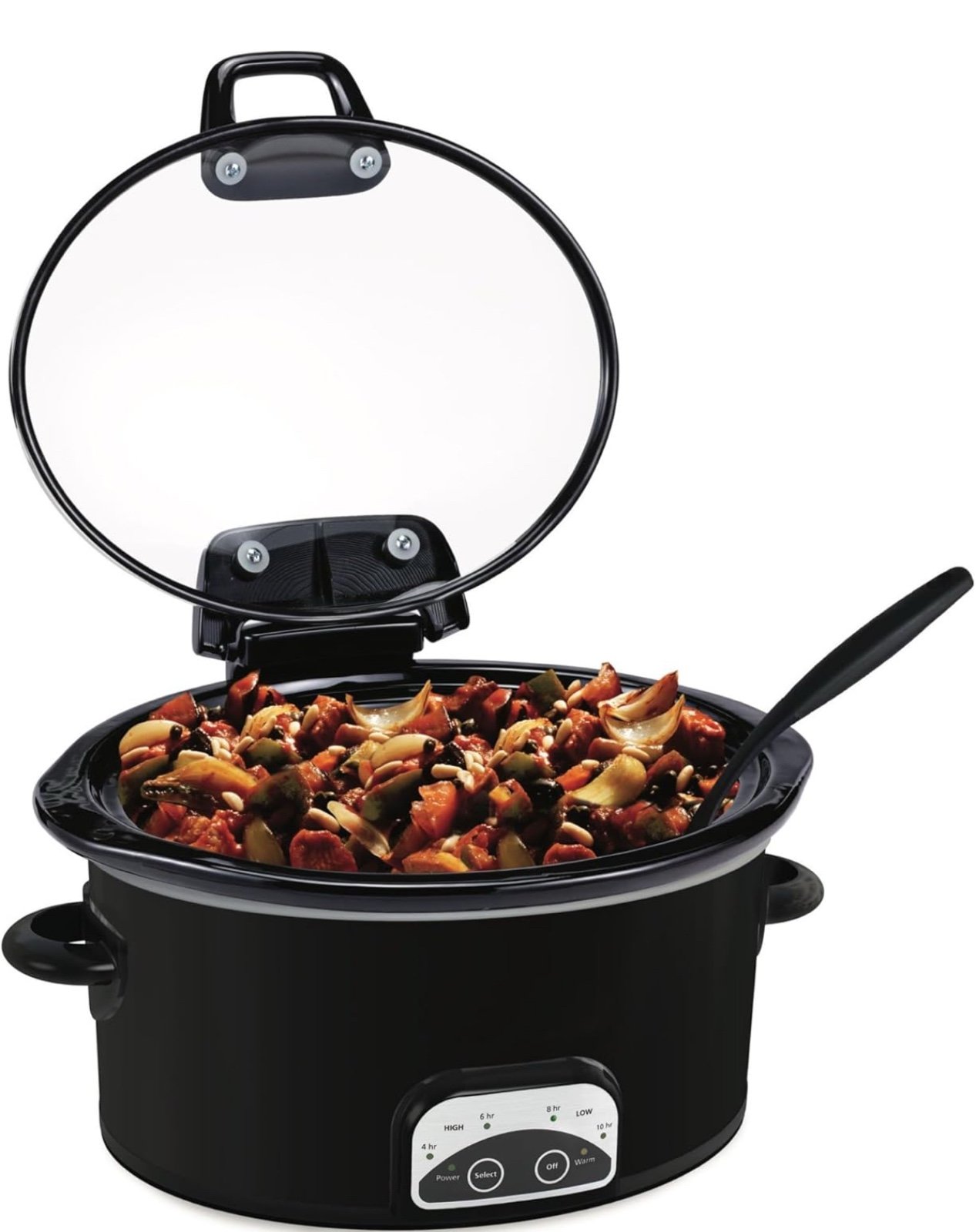 4.5-Quart Lift & Serve Hinged Lid Slow Cooker, One-Touch Control, Black