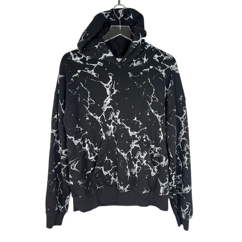 Buff Bunny Collection Hooded Sweatshirt M Black White Marble Print Streetwear