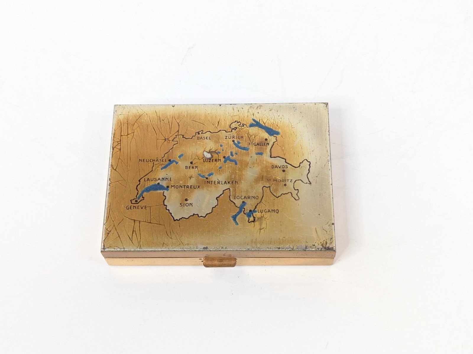 Agme Compact Powder Rouge Music Box Map Of Switzerland Switzerland Made Works