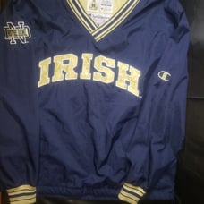 Vintage Champion Notre Dame Fighting Irish V-Neck Pullover Jacket Men's Large