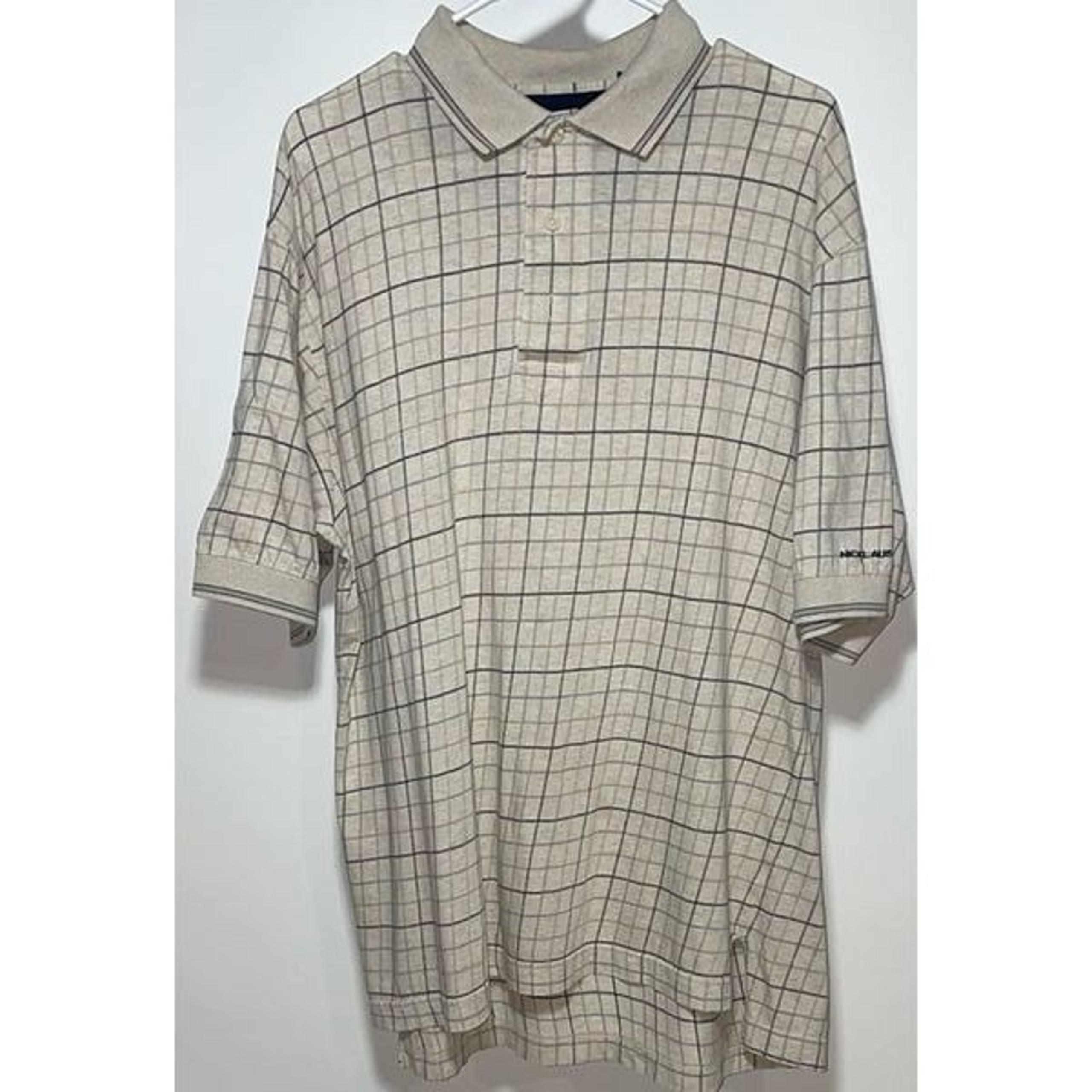 Tan Polo Shirt with Classic Collar and Ribbed Cuffs