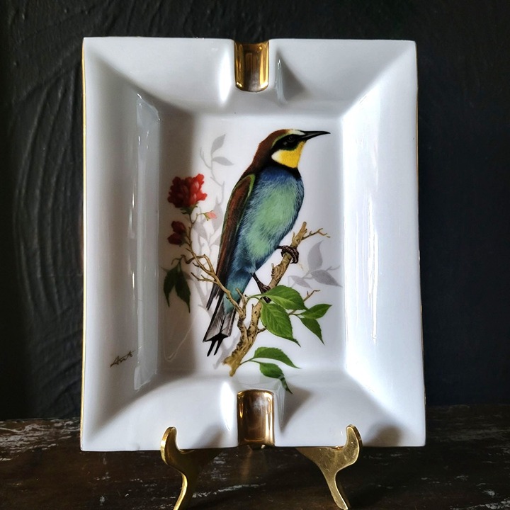 Vintage Ant Masuda Arts Yokohama Large Porcelain Bird Ashtray