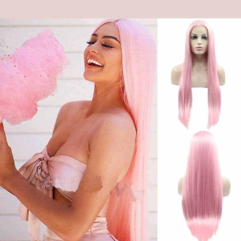 Lace front wig Pink