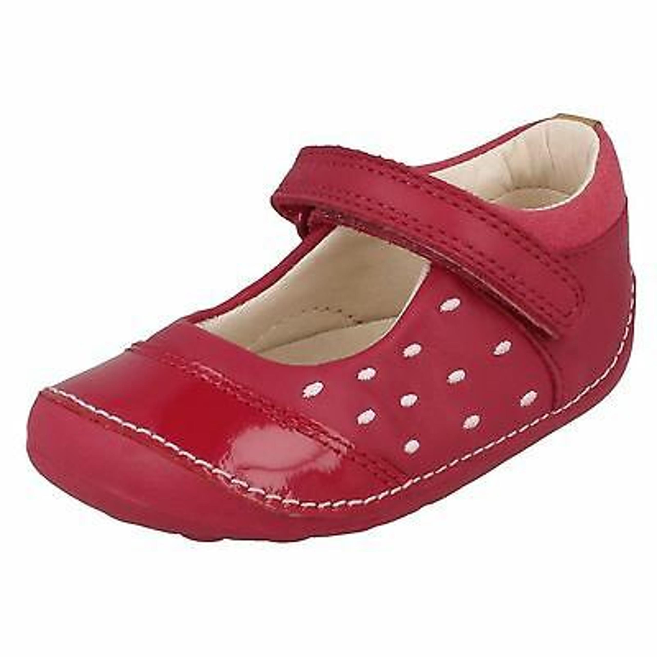 Clarks Girls Little Lou Pink Leather Fir