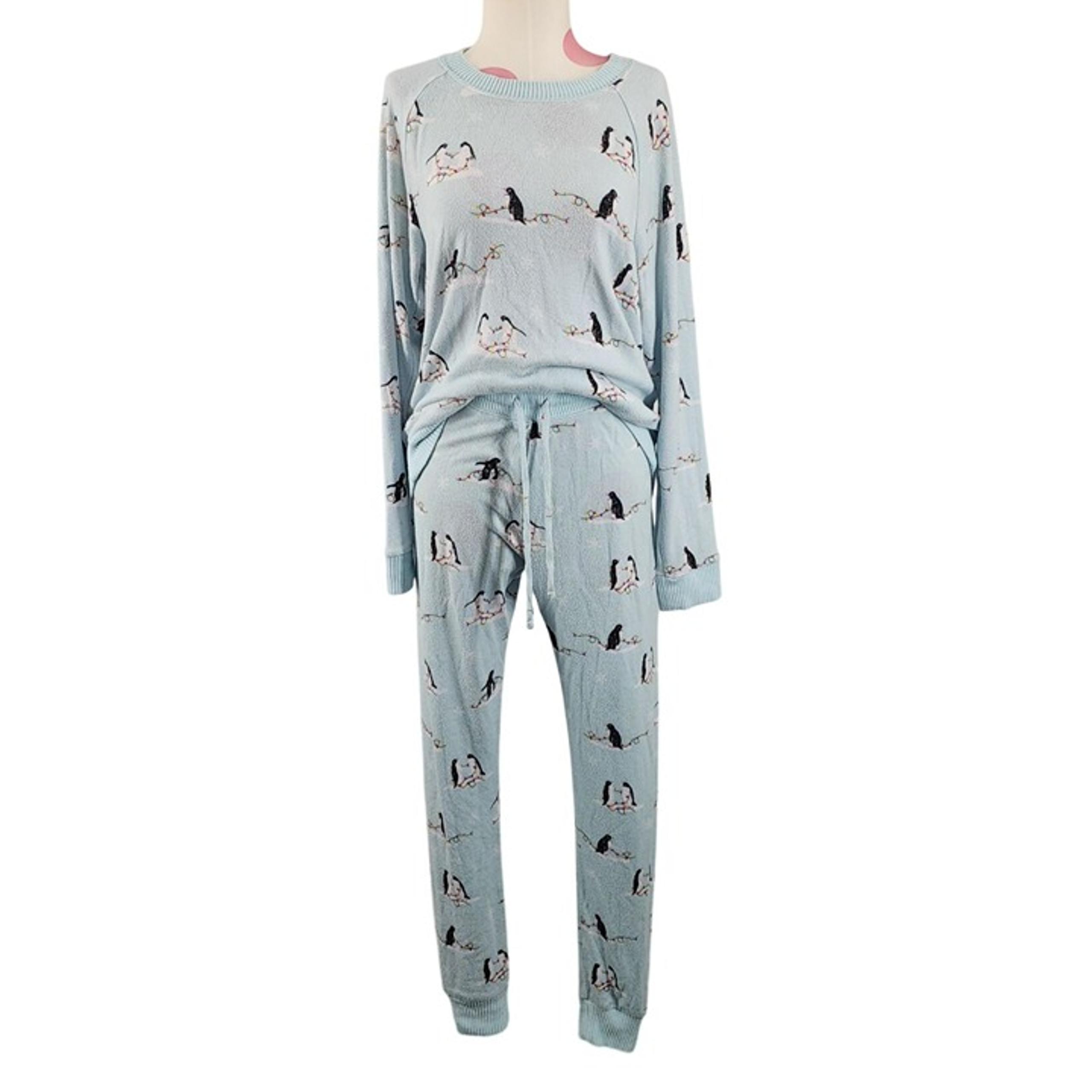 Women's American Eagle AE Christmas Lights Penguins Pajama's XS Lounge PJ's Set