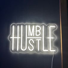 Hustle LED Neon Sign for Wall Decor, Words LED Neon Lights Party Decorations,