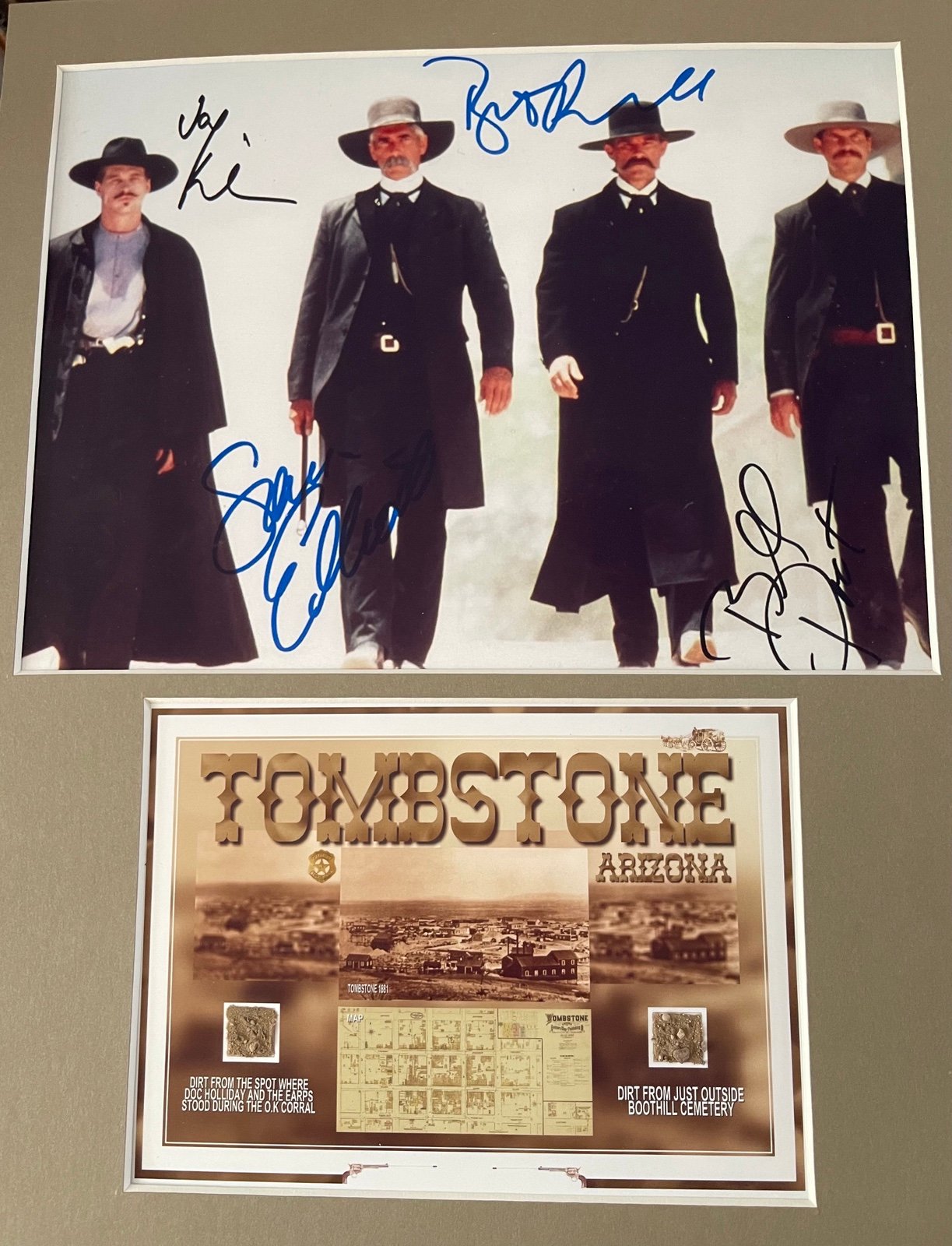 TOMBSTONE 11x14 Display Featuring photo and Dirt from OK Corral and Boot Hill