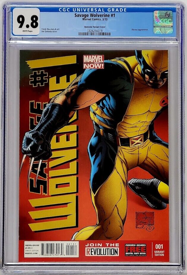 Savage Wolverine Marvel 2013 #1 CGC 9.8 1:100 Quesada Variant Top Census Grade