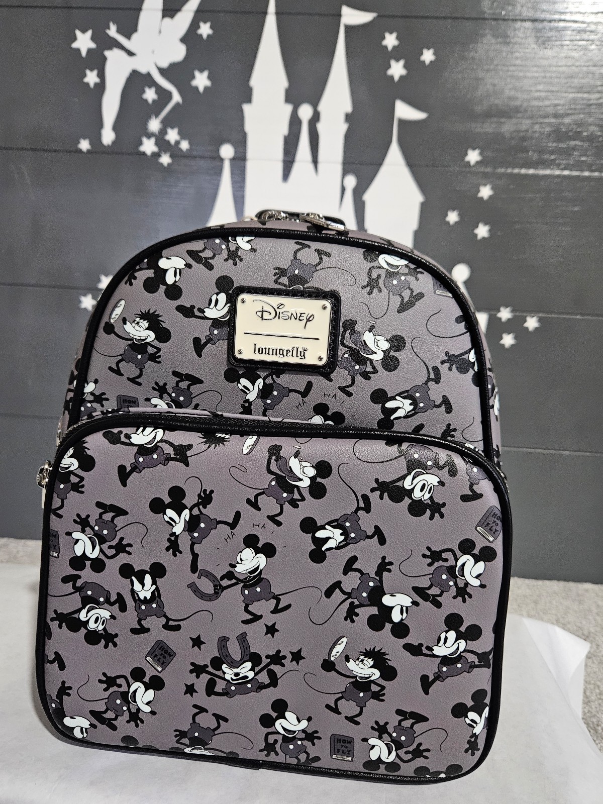 Loungefly Disney Mickey Plane Crazy Mini Backpack Convertible purse