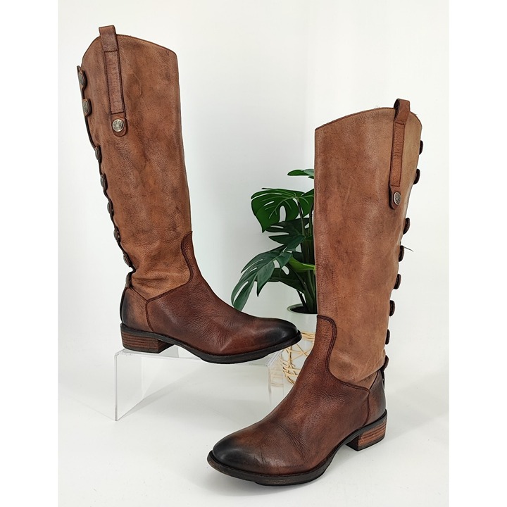 Sam Edelman Women's Phallon Brown Leather Ombre Riding Boots Size 6.5M US