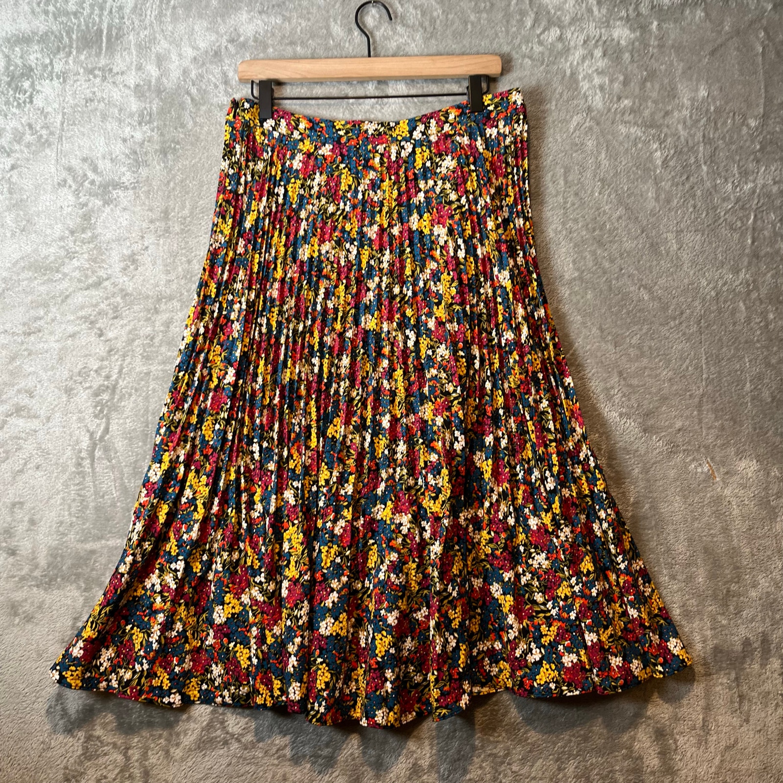 Boden Floral Print Pleated Midi Skirt Multi Botanic Dawn Sz 10 R Modern New