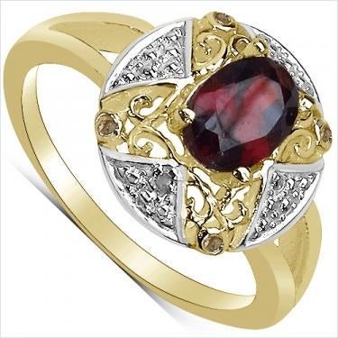 Women's Diamond & Garnet Ring