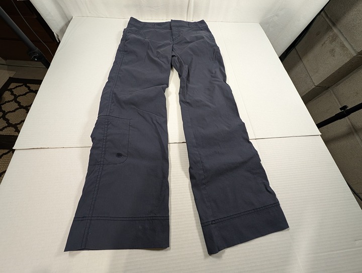 Athleta Women's 4P Nylon Blend Navy Blue Hiking Pants Wide Leg Pockets