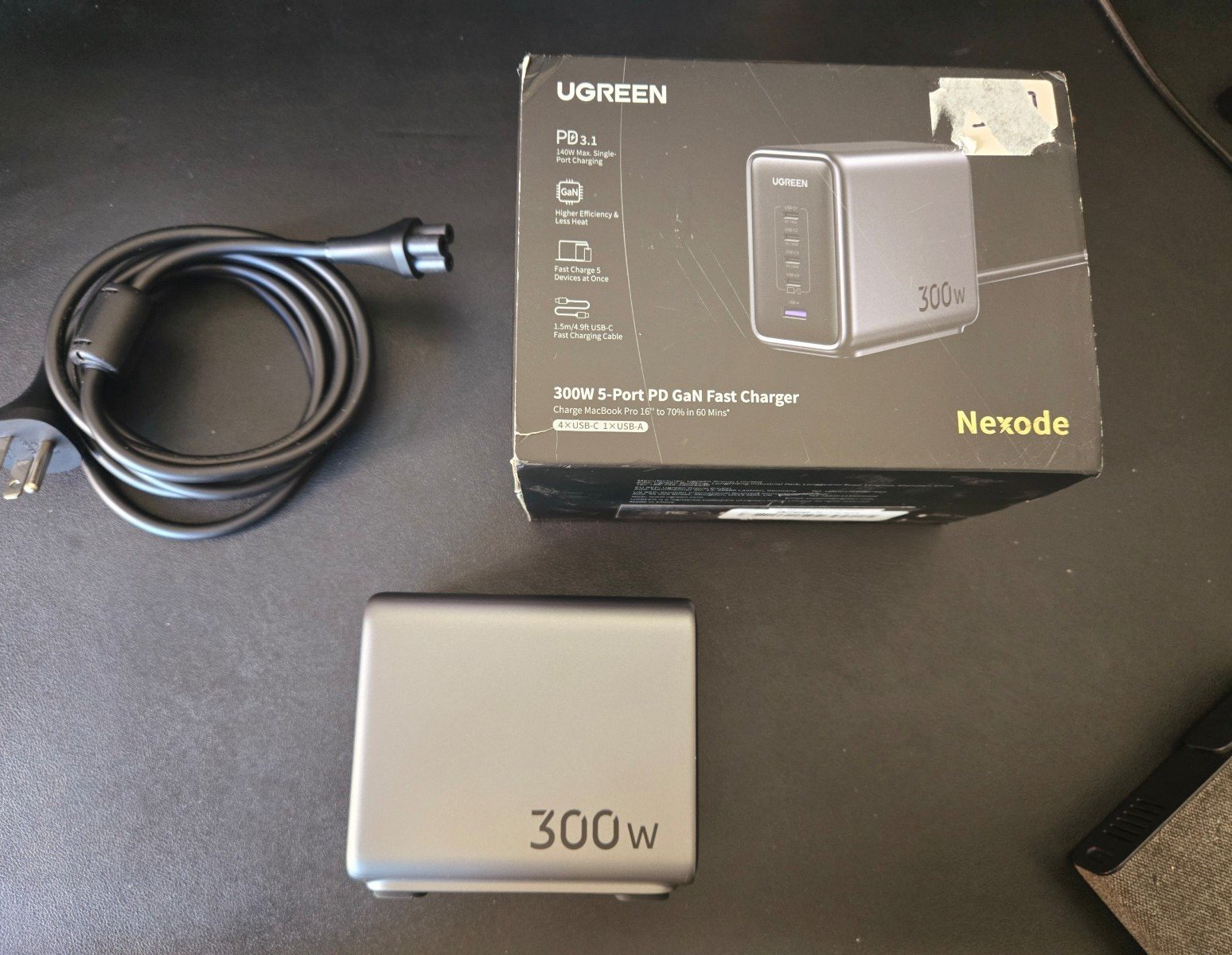 UGREEN Nexode 300W USB C Charger Block, 5-Port Charging Station GaN Charger Desk