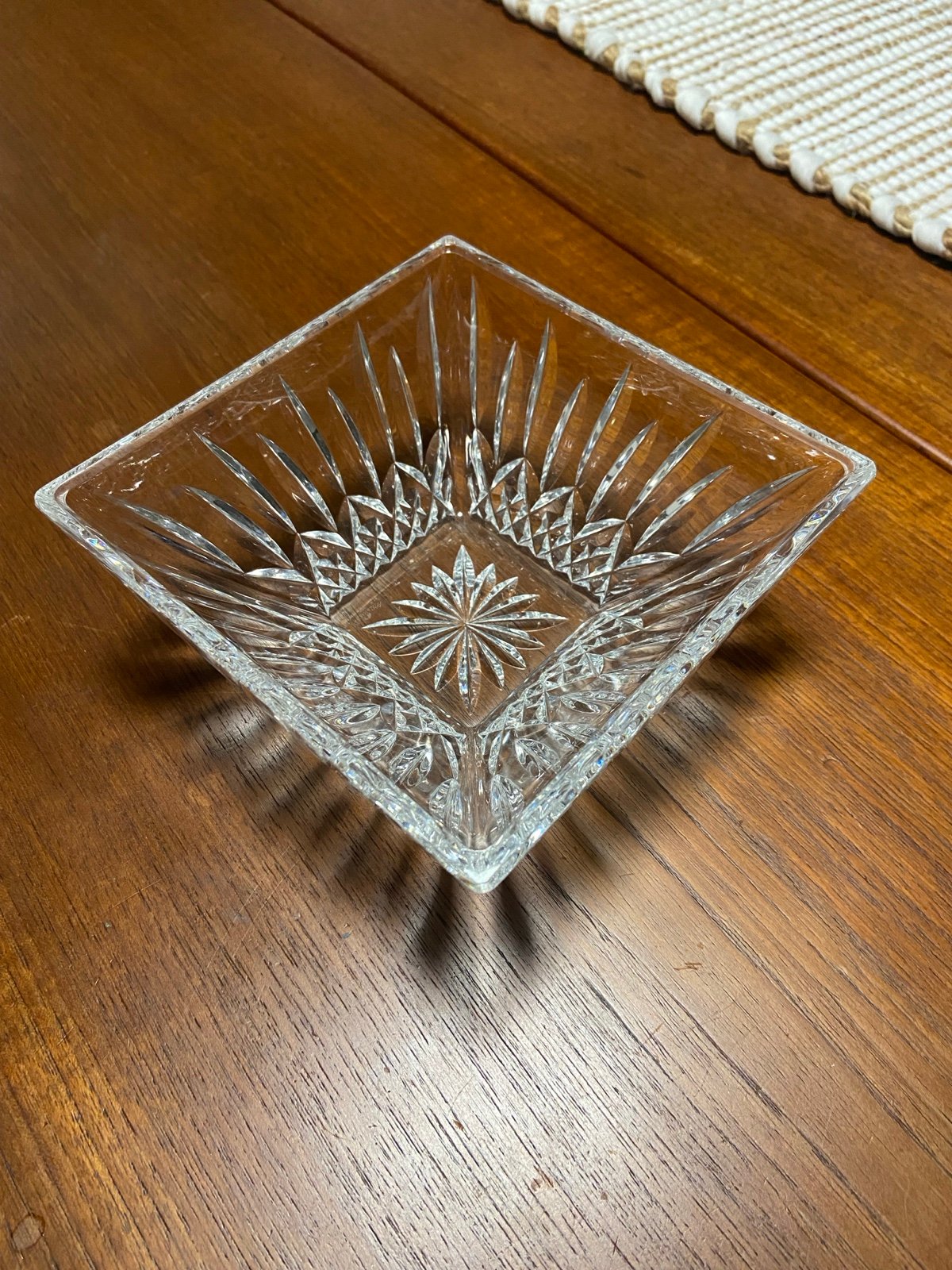 Waterford Lismore Crystal 6” square bowl