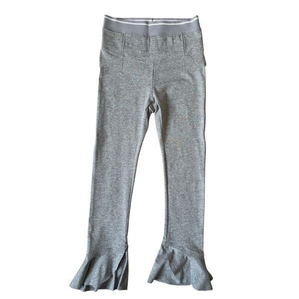 Free People Movement Sanctuary Yoga Leggings size S 24” Gray Ruffle details