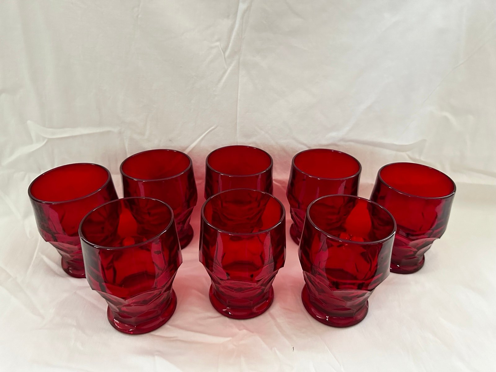 Viking Glass Ruby Georgian 10 oz Tumblers, set of 8