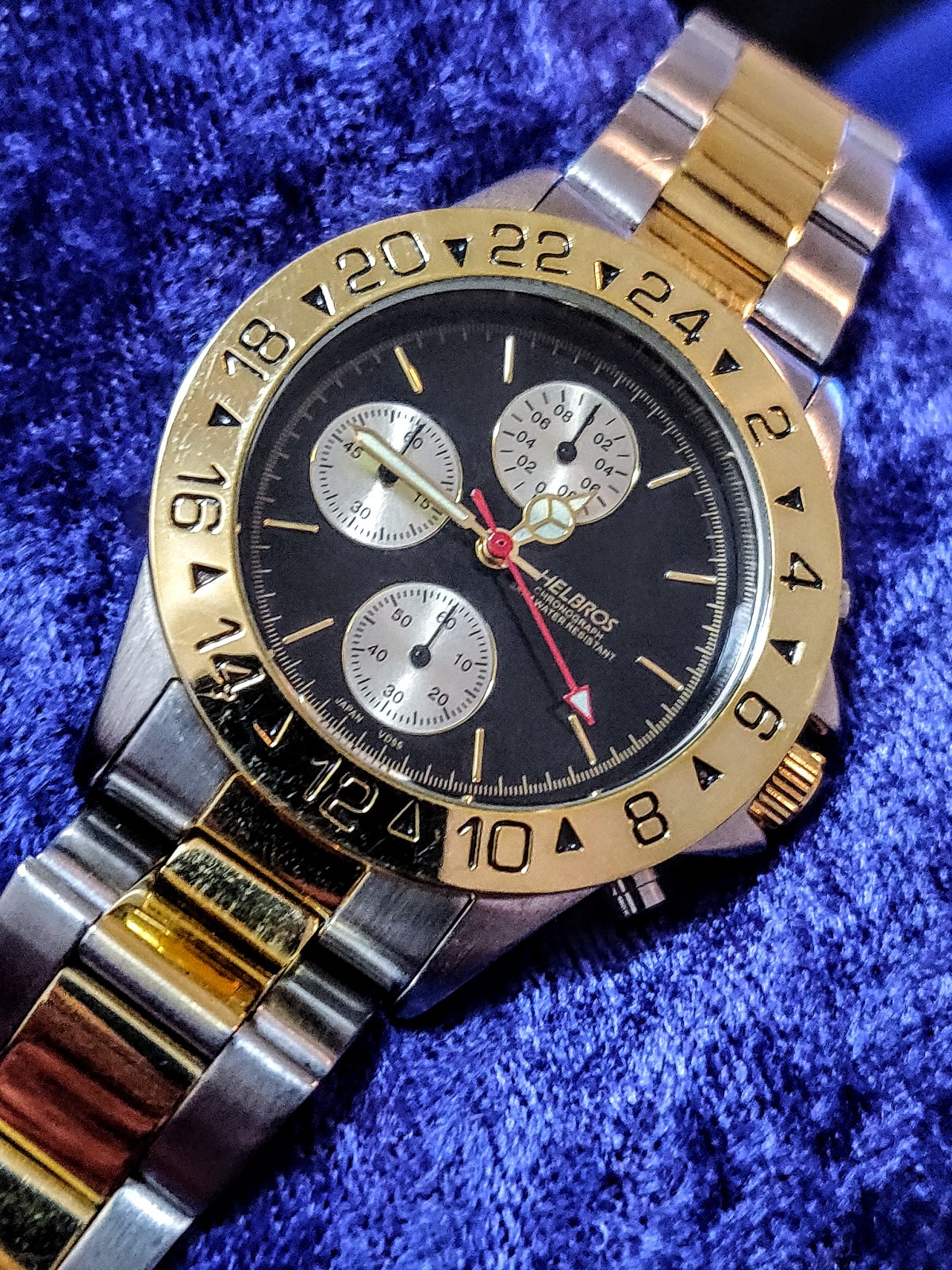 Helbros Vintage Chrono 2 Tone Classic Men's Watch