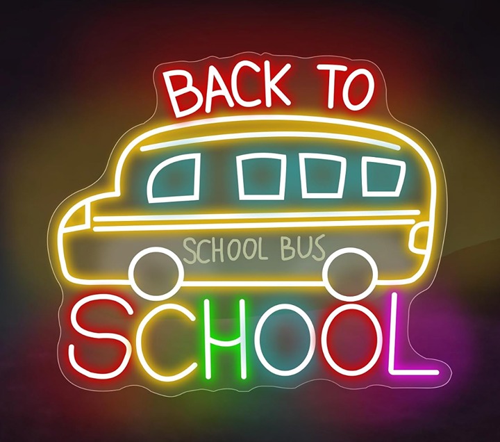 Lovely Bright “Back to School” School Bus LED Night Light Room Wall Decor