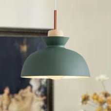 HUOKU 1-Light Green Bowl Scandinavian Hanging Pendant Ceiling Light Fixture