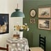 HUOKU 1-Light Green Bowl Scandinavian Hanging Pendant Ceiling Light Fixture