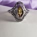 Vintage Citrine Marquis Art Deco Ring