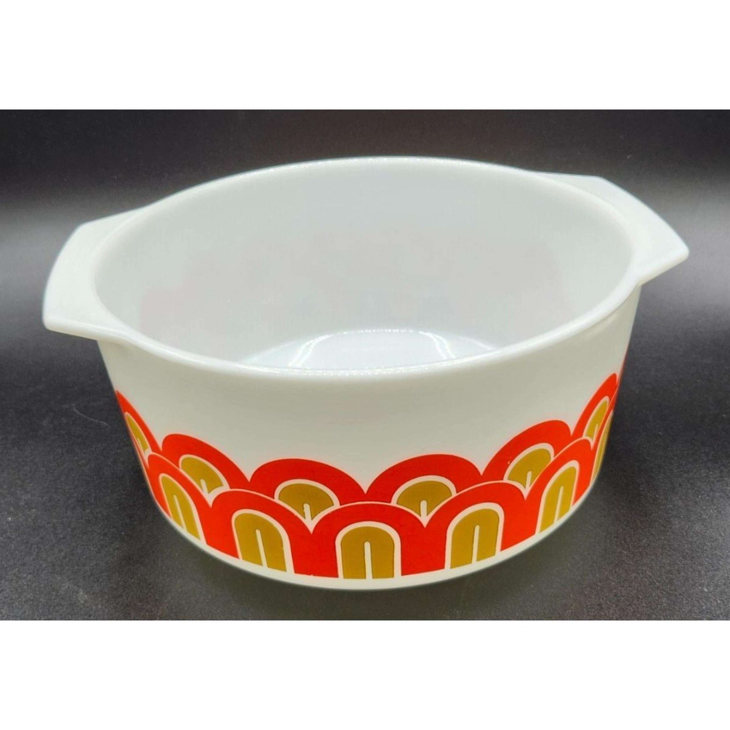 Vintage Pyrex 344 Fish Scale Arches Mixing Bowl 3 Qt Mid Century Modern