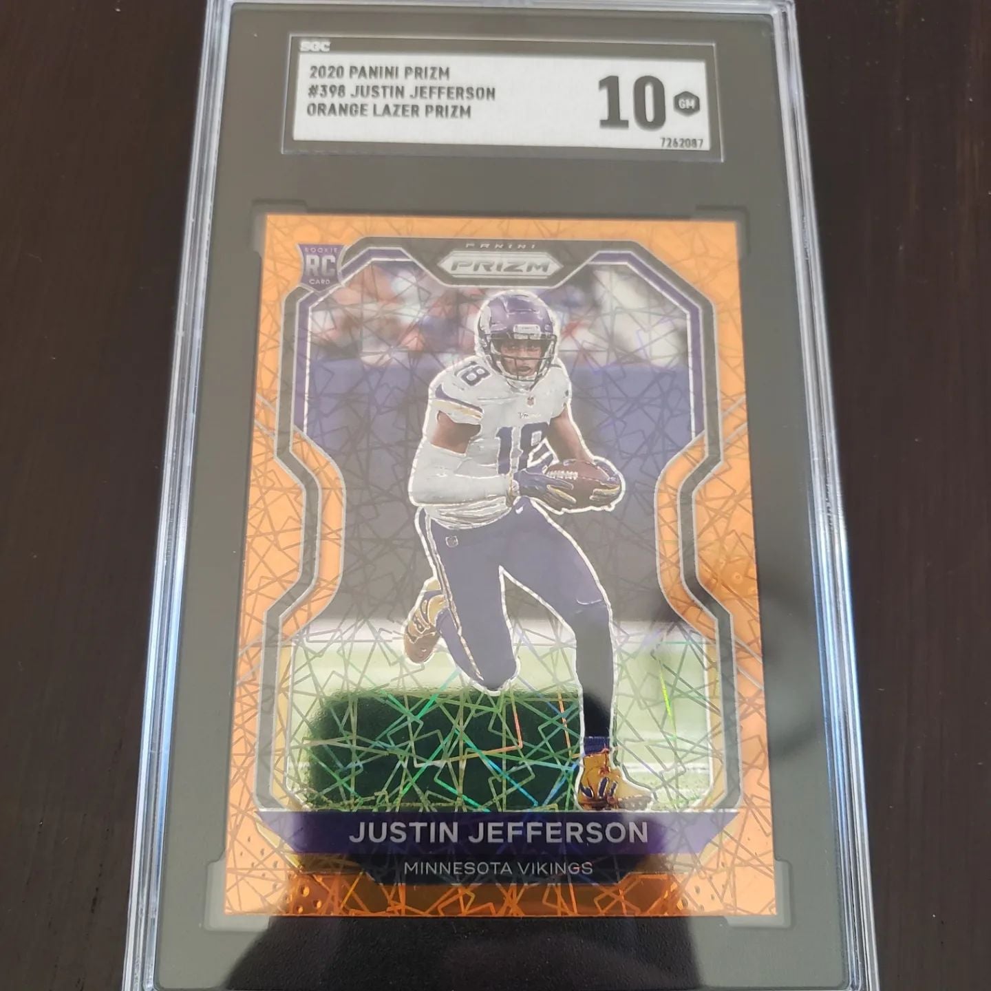 Justin Jefferson SGC 10 Orange Lasrer Prizm