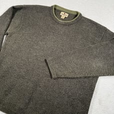 Woolrich Sweater Mens XL Green Wool Crewneck Pullover Dark Loden Heather 9021