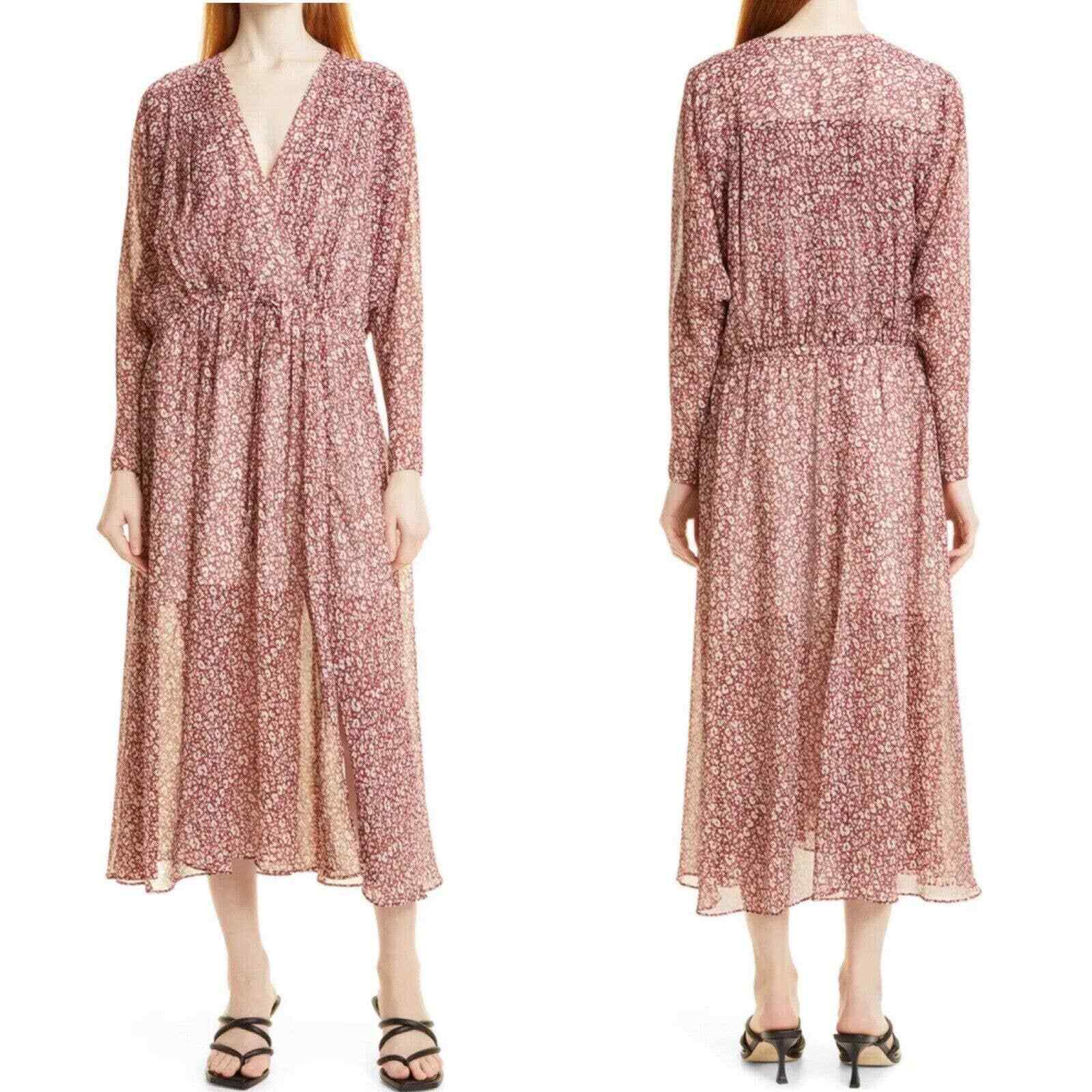 NEW Ted Baker Vally Surplice V-Neck Drawstring Waist Print Midi Dress SZ XL (5)