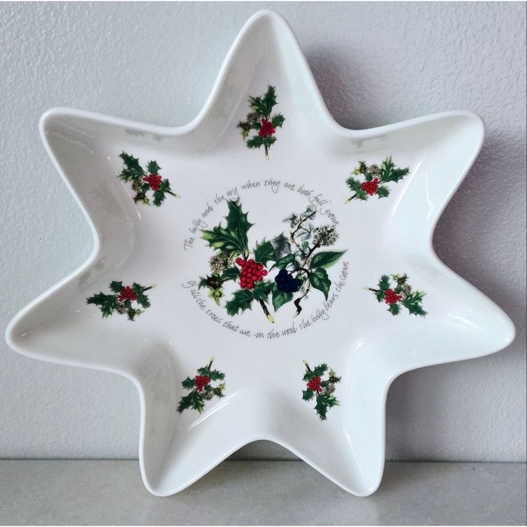 Portmeirion The Holly and The Ivy Star Shaped Christmas Serving Dish Bowl