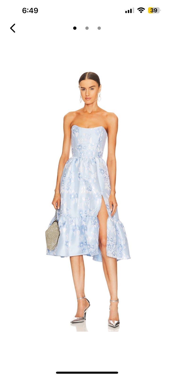 V. Chapman Virginia Strapless Gown in Chambray Blue Baroque