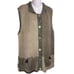 M. GIBSON Vintage Beige Tan Color Block Knit Cardigan Button Up Vest Size M/L