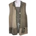M. GIBSON Vintage Beige Tan Color Block Knit Cardigan Button Up Vest Size M/L