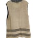 M. GIBSON Vintage Beige Tan Color Block Knit Cardigan Button Up Vest Size M/L