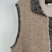 M. GIBSON Vintage Beige Tan Color Block Knit Cardigan Button Up Vest Size M/L