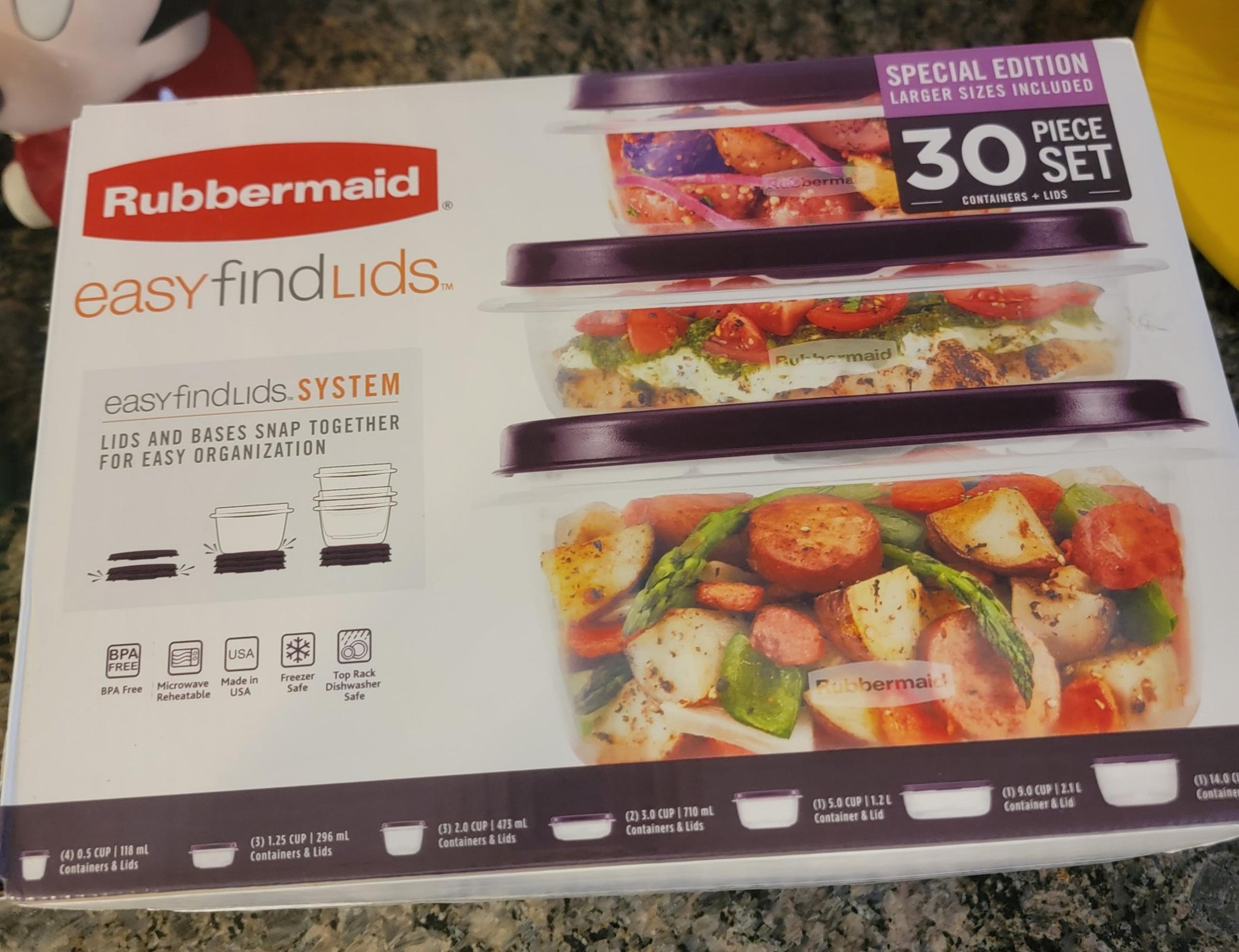 Rubbermaid 30pc Food Storage Containers Easy Find Lids Amethyst Special Edition