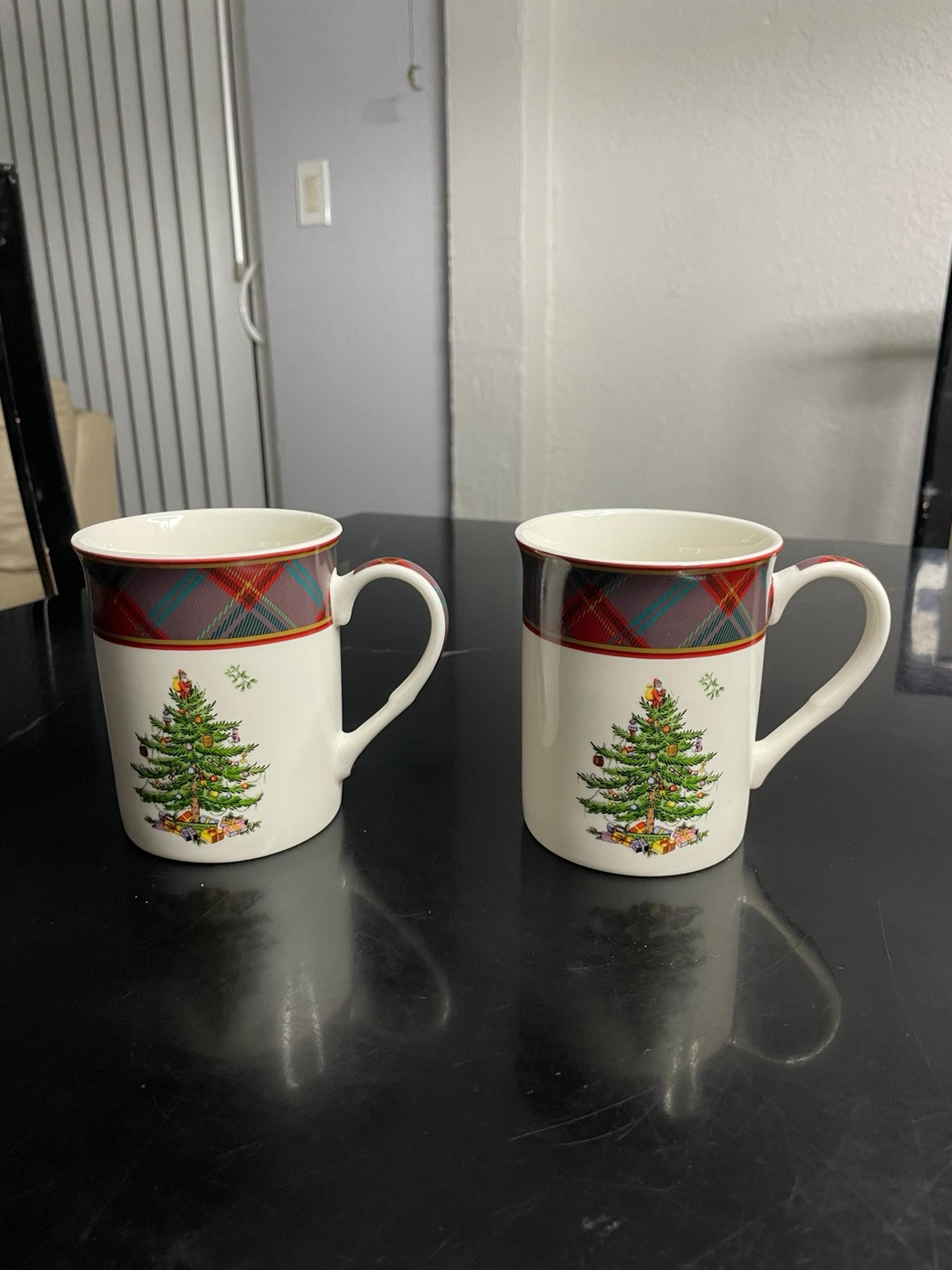 Spode Christmas Tree mugs - Tartan Collection